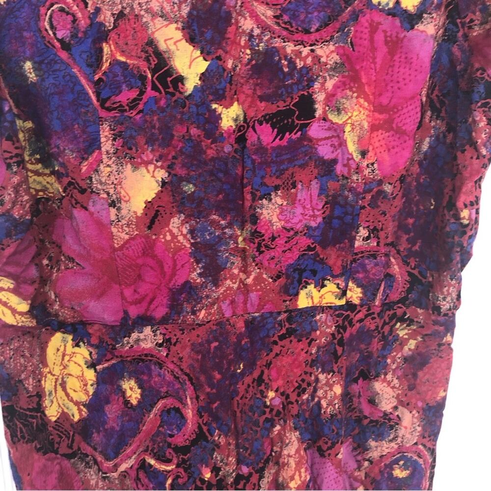 Vintage 80s 90s Brooks Brothers Colorful Minidress Gold Buttons Large Abstract - Picture 12 of 15
